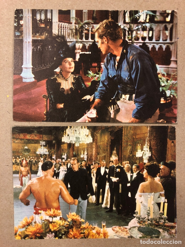 Cine: 55 D&Iacute;AS EN PEK&Iacute;N. 2 TARJETAS COLECCI&Oacute;N PEL&Iacute;CULAS FAMOSAS. N&deg; 4 y 5. EDICIONES FHER (1965).