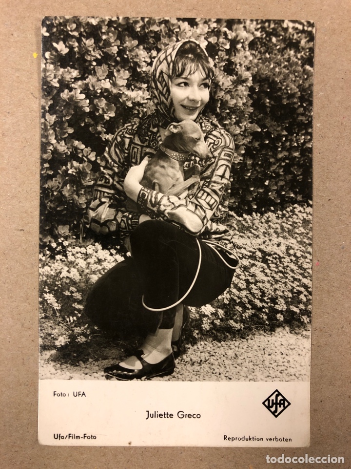 Cinema: JULIETTE GRECO. FOTO POSTAL EN B/N UFA FILM FOTO. 9,2 x 14,2 Cms.