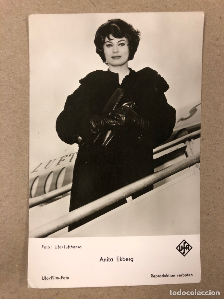 Cine: ANITA EKBERG. ANTIGUA FOTO POSTAL EN B/N UFA FILM FOTO. 9,2 x 14,2 Cms.