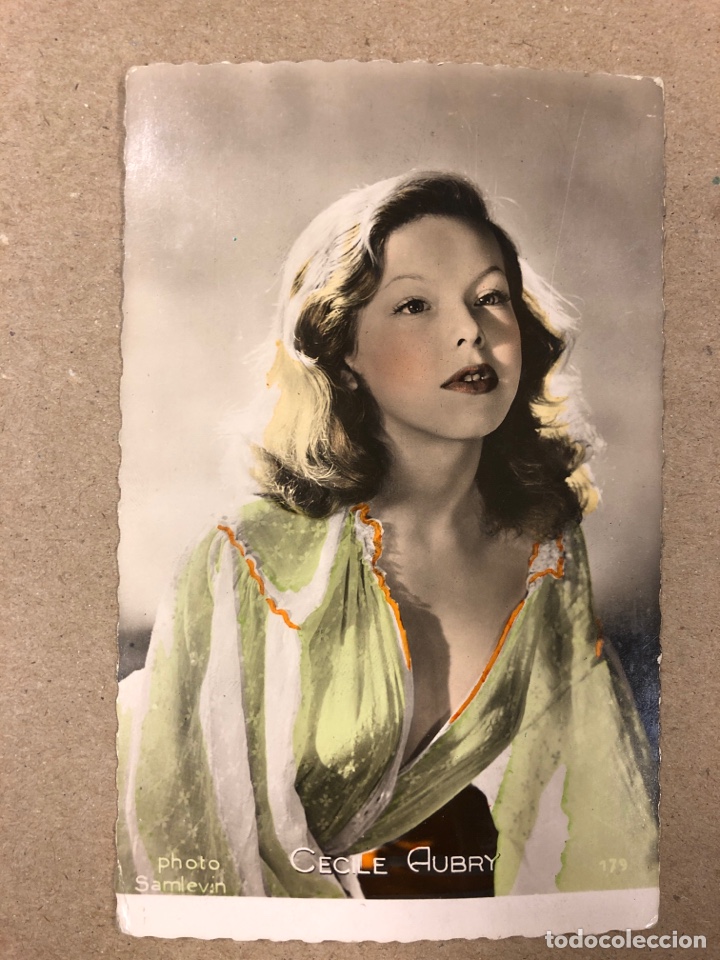 Cinema: CECILI AUBRY. ANTIGUA TARJETA POSTAL COLOREADA, EDITIONS P.I. N&deg; 179. 8,7 x 14 Cms.