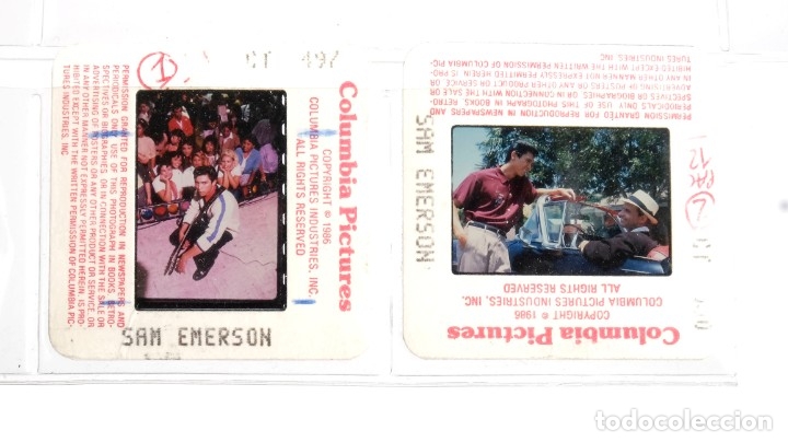 Cine: 2 diapositivas de prensa de La Bamba. Luis Valdez. Columbia Pictures. 1987