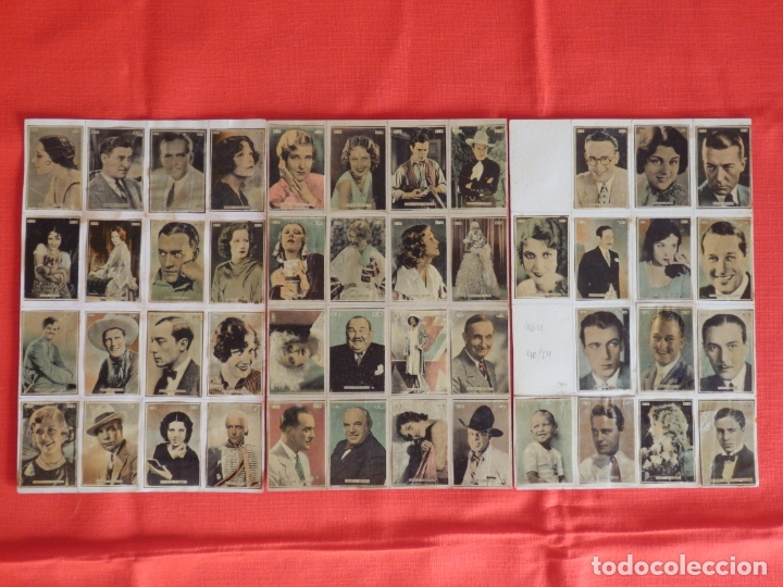 Kino: recopilacion de 46 mini cromos actores y actrices, adheridos a cartoncillo, a&ntilde;os 30