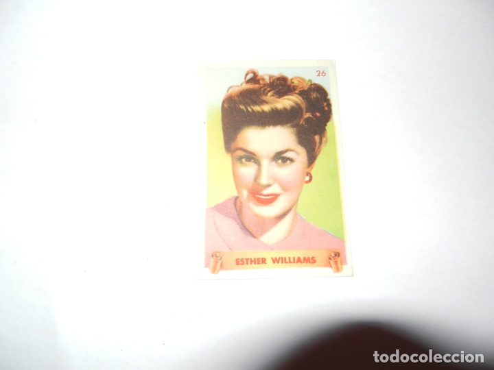 Cine: CROMO ESTHER WILLIAMS ESTRELLAS FAMOSAS N&ordm; 26.