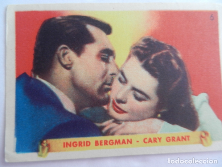 Cine: CROMO CINE INGRID BERGMAN & CARY GRANT N&ordm; 6 FAMOSAS ESTRELLAS.