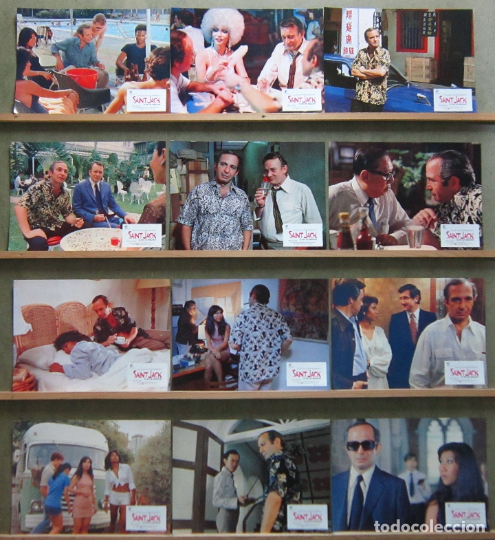 Cine: AAW75 SAINT JACK BEN GAZZARA PETER BOGDANOVICH GEORGE LAZENBY SET 12 FOTOCROMOS ORIGINAL ESTRENO