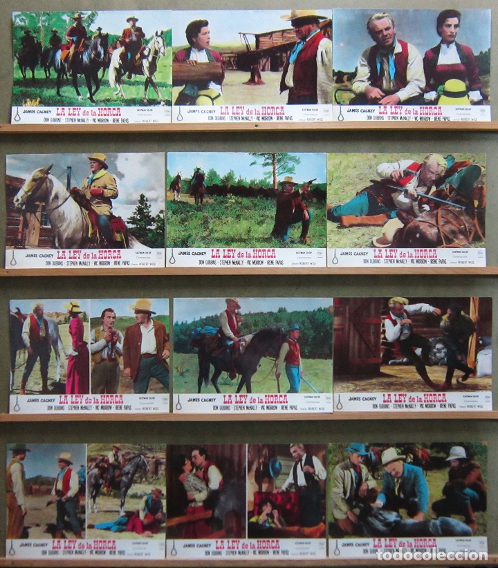 Cine: QU21 LA LEY DE LA HORCA JAMES CAGNEY IRENE PAPAS WESTERN SET COMPLETO 12 FOTOCROMOS ORIGINAL ESPA&Ntilde;OL