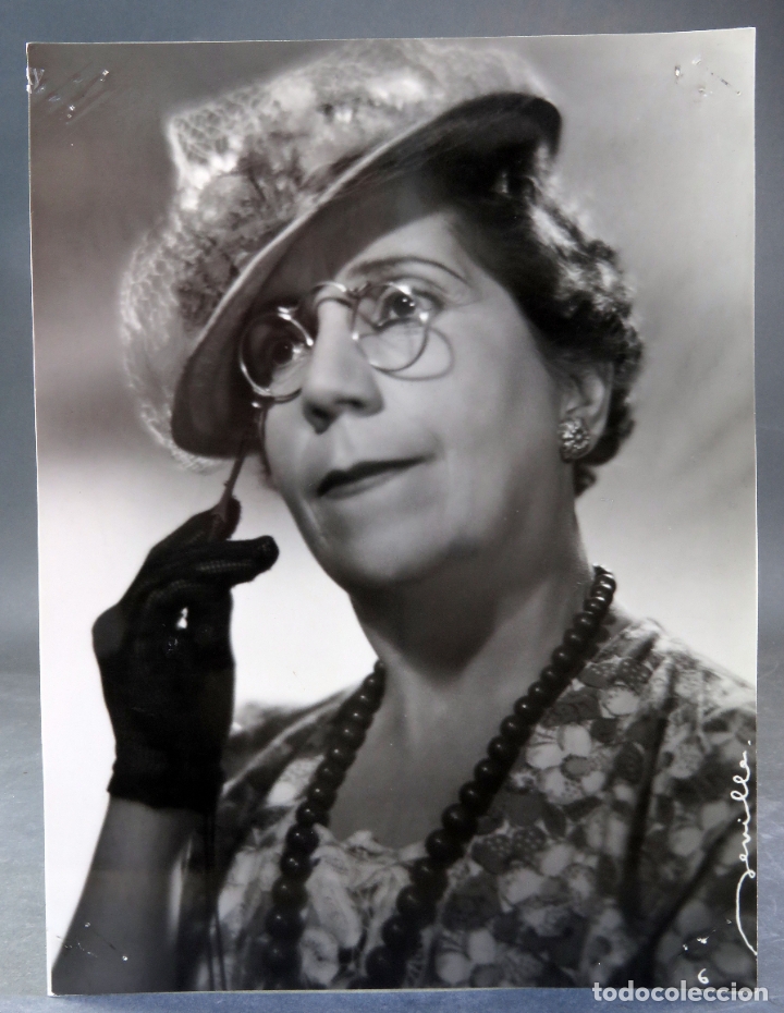 Cine: Fotograf&iacute;a original actriz con anteojos sombrero a&ntilde;os 50