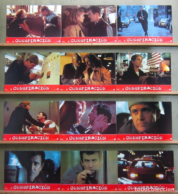 Cinema: QT96 CONSPIRACION MEL GIBSON JULIA ROBERTS SET COMPLETO 12 FOTOCROMOS ORIGINAL ESTRENO