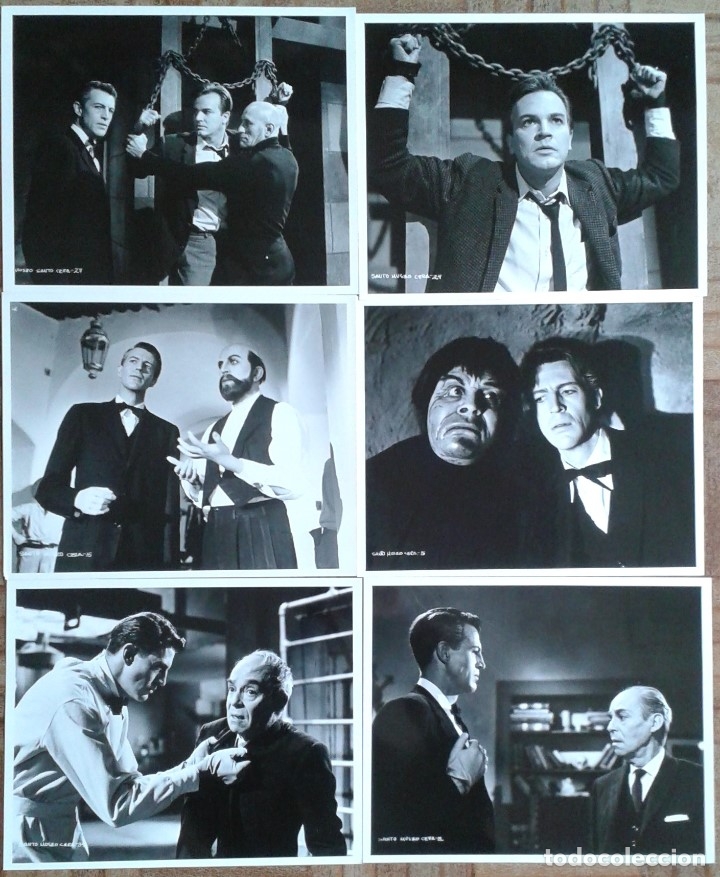 Cine: SANTO EN EL MUSEO DE CERA. 6 FOTOS MEXICANAS 20X25. RUB&Eacute;N ROJO, CLAUDIO BROOK