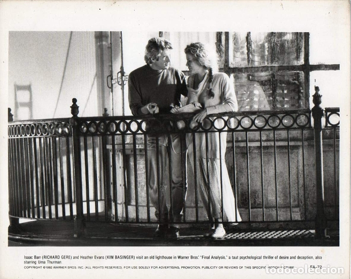 Cine: Fotograf&iacute;a Original Final Analysis Richard Gere Kim Basinger Warner Bros Inc. 1991