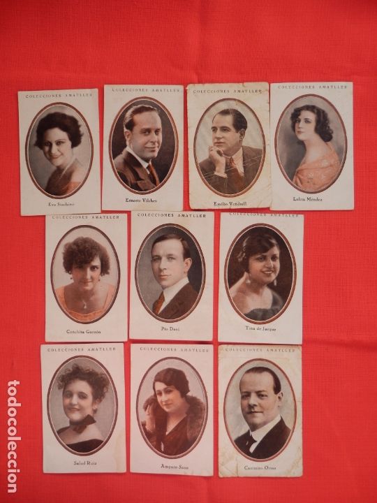 Kino: COLECCIONES AMATLLER, S&Eacute;RIE B 10 CROMOS DE ARTISTAS DE CINE A&Ntilde;OS 20