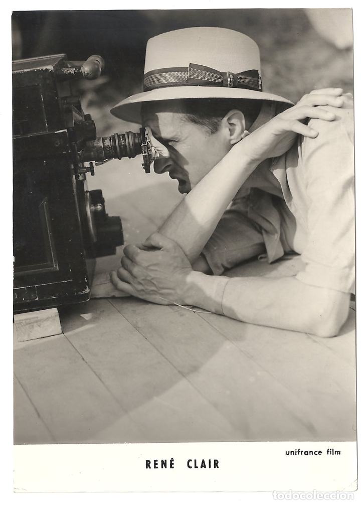 Cine: F30672 RENE CLAIR RODAJE FOTO B/N ORIGINAL FRANCESA FOTOGRAFO SAM LEVINE