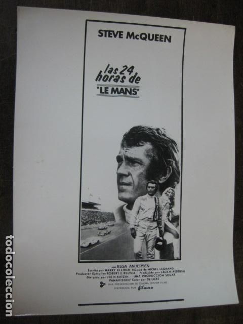 Cine: las 24 horas de le mans - foto original b/n - steve mcqueen automovilismo Porsche