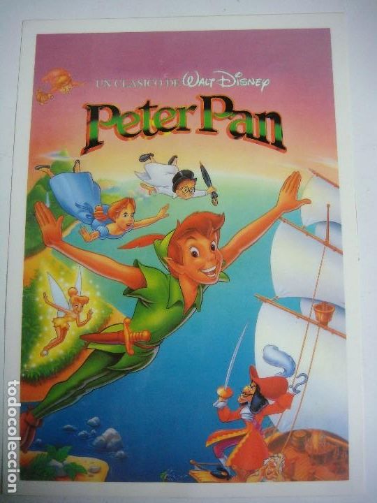 Cine: FOTO DE PETER PAN DE DISNEY TAMA&Ntilde;O FOLIO POR DETRAS LLEVA LA FICHA
