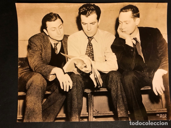 Cine: Foto original MGM de Robert Taylor,Robert Young y Franchot Tone 24 x 18 cm