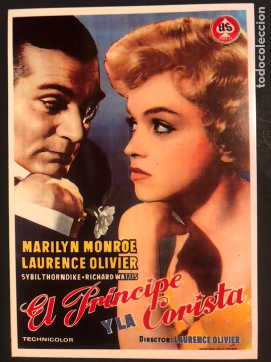 Cine: Tarjeta postal el principe y la corista Marilyn Monroe