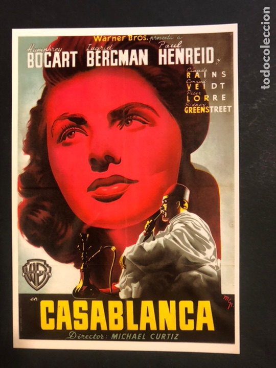 Cine: Tarjeta postal Casablanca humphrey bogart ingrid bergman