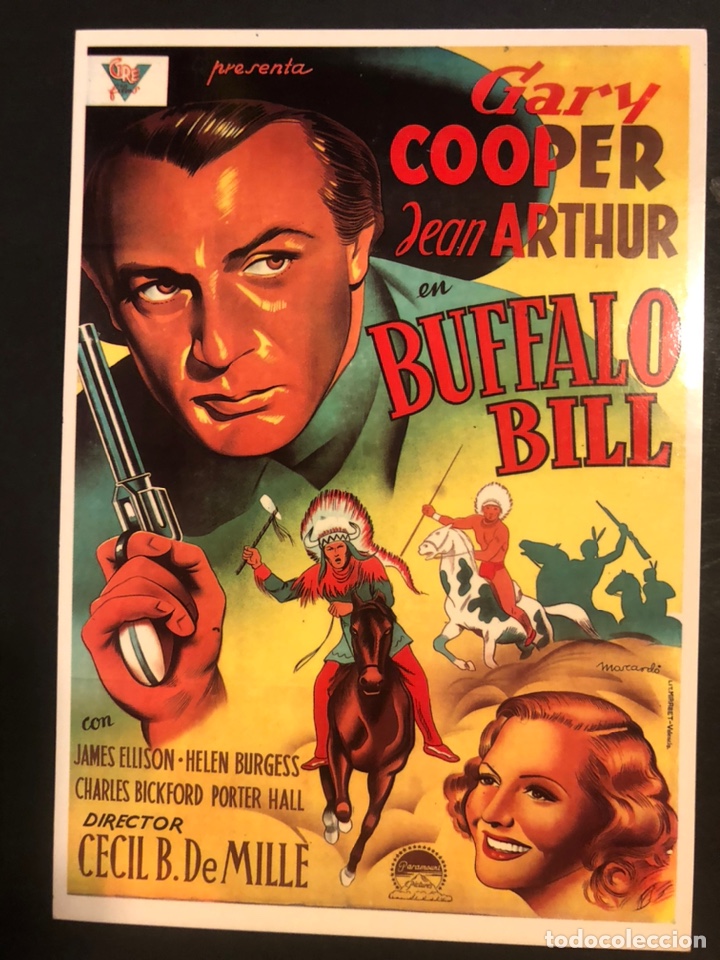 Cine: Tarjeta postal buffalo bill.gary cooper jean arthur