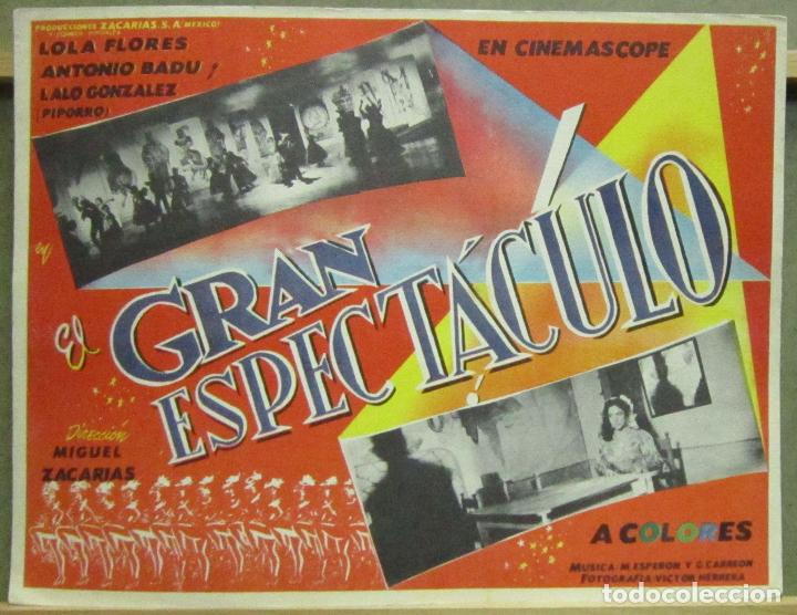 Cinema: AFA28 SUE&Ntilde;OS DE ORO / EL GRAN ESPECTACULO LOLA FLORES LOBBY CARD ORIGINAL MEJICANO
