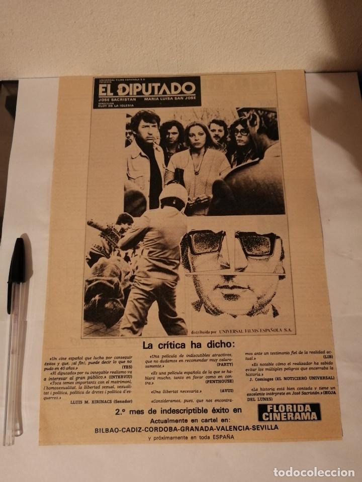 Cine: ANTIGUO ANUNCIO ENCARTONADO-A4- EL DIPUTADO - JOSE SACRISTAN - MARIA LUISA SAN JOSE