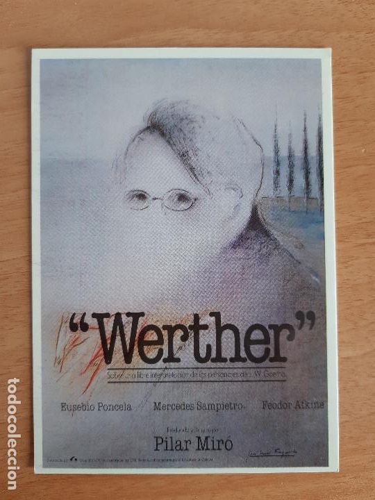 Cine: Postal - Folleto de mano. Pel&iacute;cula Werther (Pilar Mir&oacute;, 1986)