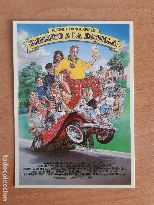 Cine: Postal - Folleto de mano. Pel&iacute;cula Regreso a la escuela (Rodney Dangerfield, 1986)
