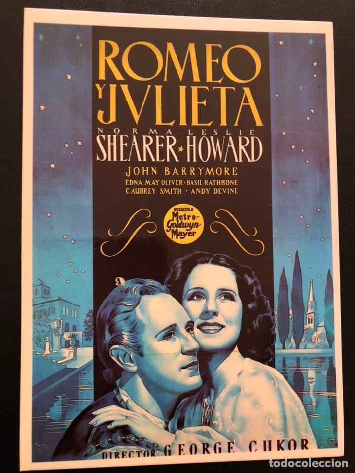 Cine: Tarjeta postal Romeo y Julieta norma shearer y leslie howard