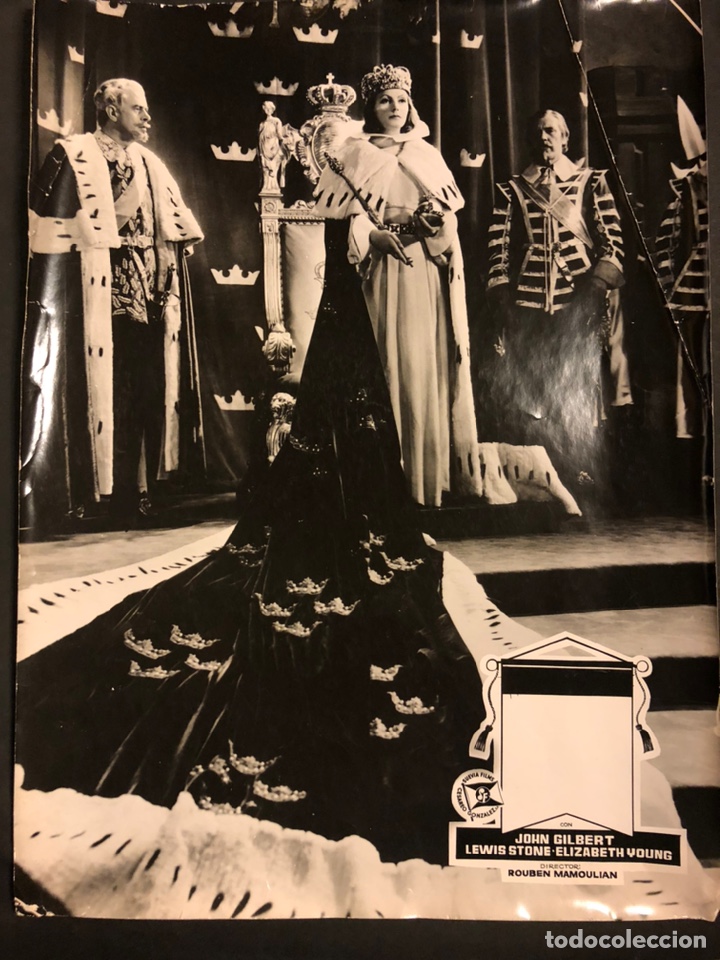 Cine: Fotocromo la reina Cristina de Suecia.Greta Garbo 40 x 30 cm