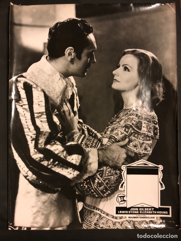 Cine: Fotocromo la reina Cristina de Suecia.Greta Garbo 40 x 30 cm