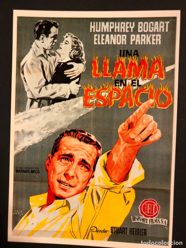 Cine: Tarjeta postal una llama en el espacio.Humphrey Bogart y Eleanor Parker