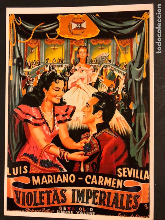 Cine: Tarjeta postal violetas imperiales luis mariano Carmen sevilla