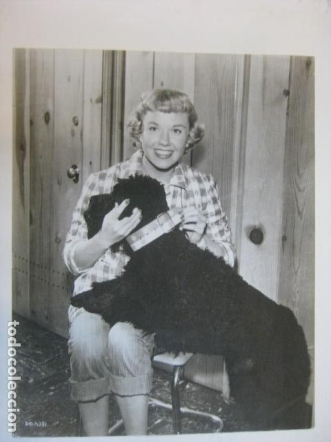 Cine: doris day - FOTO original B/N - with a dog