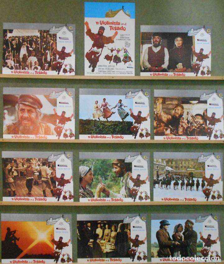 Cinema: SCDO 013 EL VIOLINISTA EN EL TEJADO TOPOL NORMAN JEWISON SET COMPLETO 12 FOTOCROMOS ORIGINAL R-81