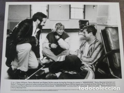 Cine: despertares - foto b/n original - robert de niro robin williams Awakenings penny marshall rodaje