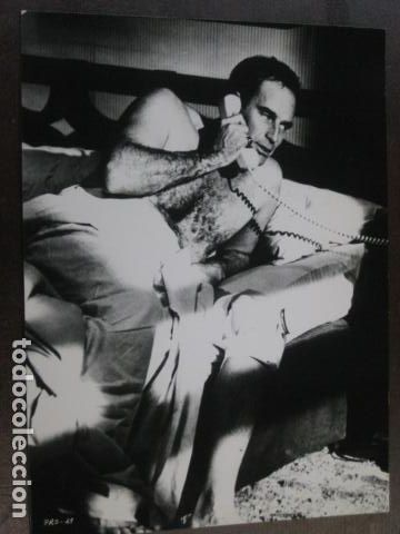 Cine: charlton heston - foto original b/n - el numero uno number one phone