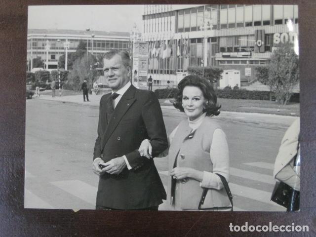 Cine: joseph cotten - FOTO ORIGINAL B/N - patricia mediana semana cine en color barcelona 1972 montjuic