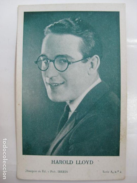 Kino: ANTIGUO FOTO CROMO POSTAL - SERIE A N&ordm;4 - HAROLD LLOYD