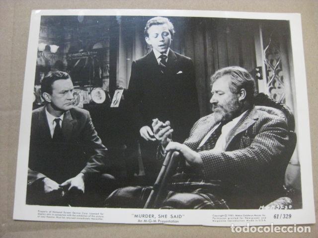 Cine: murder she said - foto original b/n - El tren de las 4:50 James Robertson Justice Agatha Christie