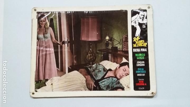 Kino: FOTOCROMO CARTON. 24 HORAS DE PLACER. SILVIA PINAL. MAURICIO GARCES. TDKC56