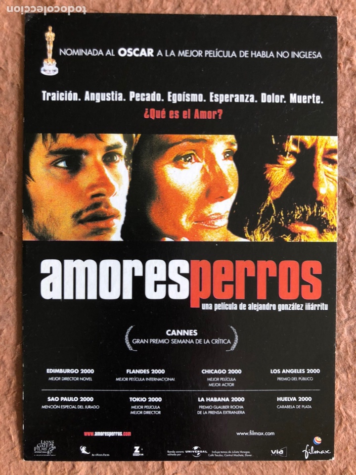 Cinema: AMORES PERROS (ALEJANDRO GONZ&Aacute;LEZ I&Ntilde;ARRITU). POSTAL SIN CIRCULAR PROMOCIONAL.