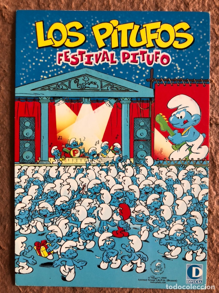 Cinema: LOS PITUFOS, FESTIVAL PITUFO. POSTAL SIN CIRCULAR PROMOCIONAL DEL &Aacute;LBUM.