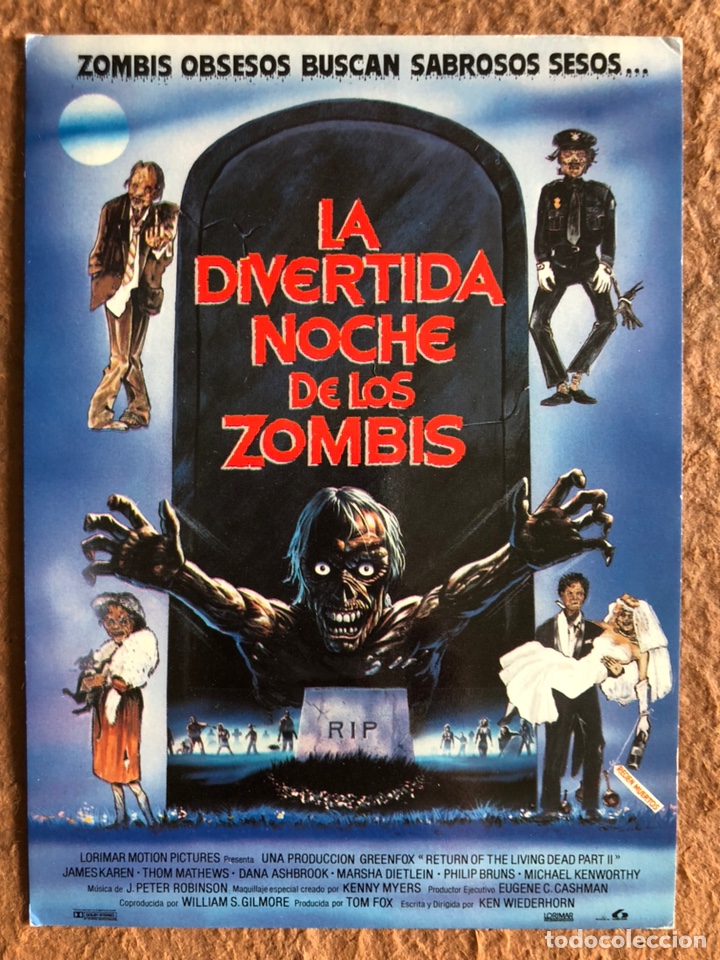 Cinema: LA DIVERTIDA NOCHE DE LOS ZOMBIS. POSTAL SIN CIRCULAR PROMOCIONAL LAUREN FILMS.