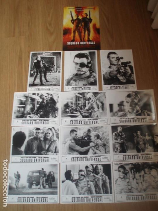 Kino: 12 FOTOS FILM SOLDADO UNIVERSAL. ORIGINAL PROMOCIONAL. AGFA. 24 X 18 + POSTER. JEAN CLAUDE VADE VAN