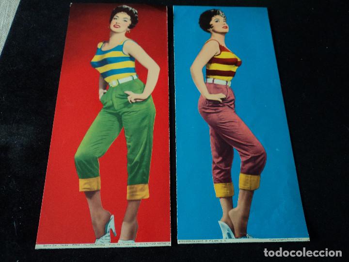 Cinema: DOS MAXI POSTALES DE GINA LOLLOBRIGIDA FOTO DE TRAPECIO DE UNITED ARTISTS 27 X 12 CM