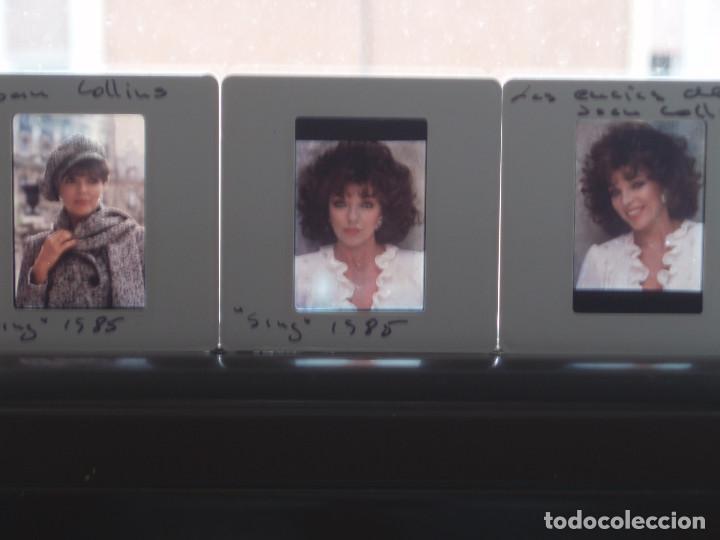 Cine: 3 DIAPOSITIVAS DE PRENSA DE LA ACTRIZ JOAN COLLINS. DINASTIA. DYNASTY. 1985. DIVA