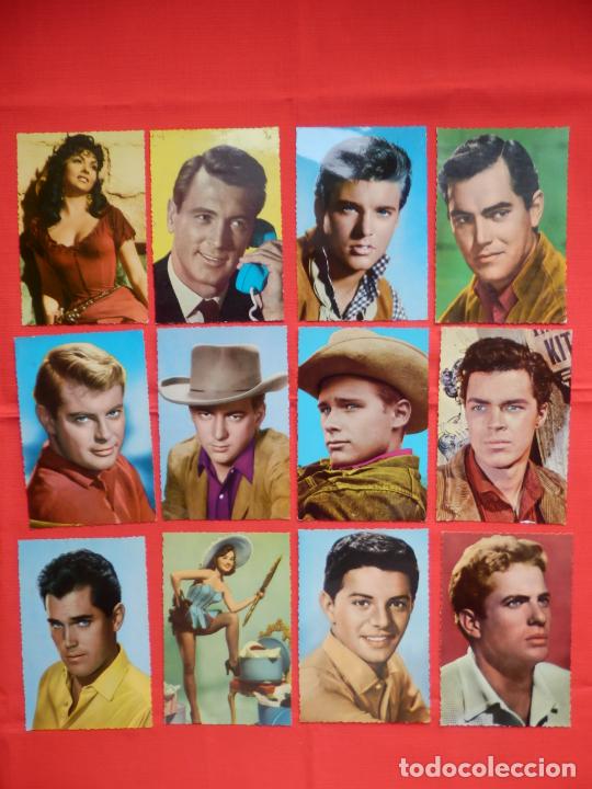 Kino: lote 12 postales troqueladas ediciones Raker/bermejo, actores a&ntilde;os 60