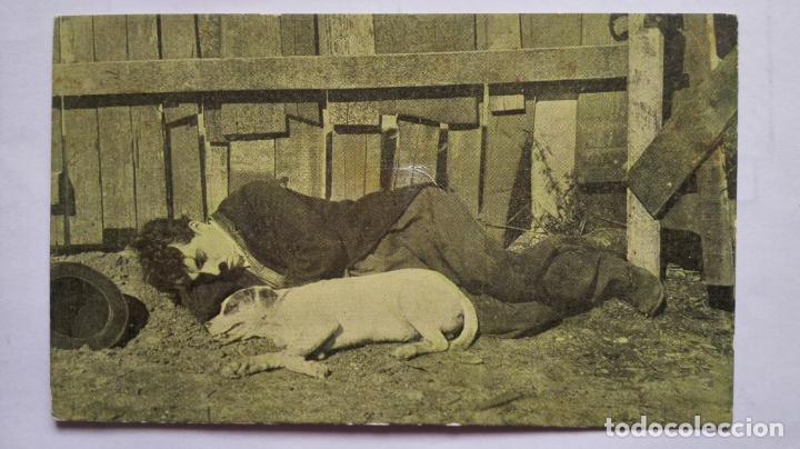 Cine: POSTAL CHARLOT VIDA DE PERRO - CHARLES CHAPLIN, SERIE 9 N&ordm; 3 PUBLICIDAD CHOCOLATE AMATLLER A&Ntilde;OS 20