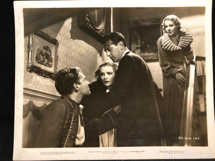 Cine: Foto original de Gary Cooper,Anna Sten,Helen vison y Ralph Bellamy.Noche de nupcias
