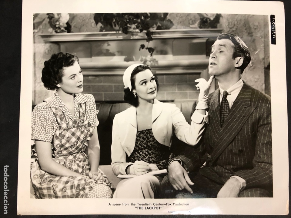 Cine: Foto original 20th century fox de james stewart y Barbara Hale.the jackpot 25 x 20 cm