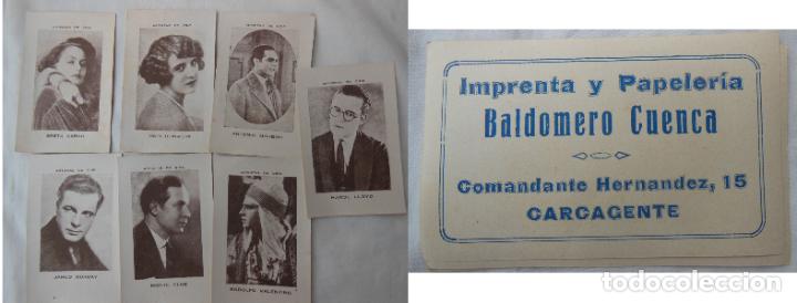 Cinema: ARTISTAS DE CINE. Imprenta y Papeler&iacute;a Baldomero Cuenca. CARCAGENTE.